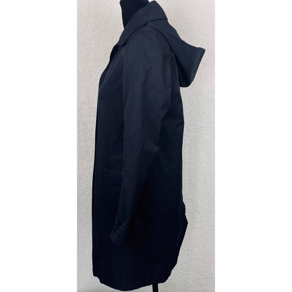 LAUREN RALPH LAUREN • Navy Blue Balmacaan Hooded Raincoat, XXS - Picture 10 of 16